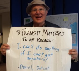 Daniel was among the first to speak out in TRUs #TransitMatters campaign in 2015