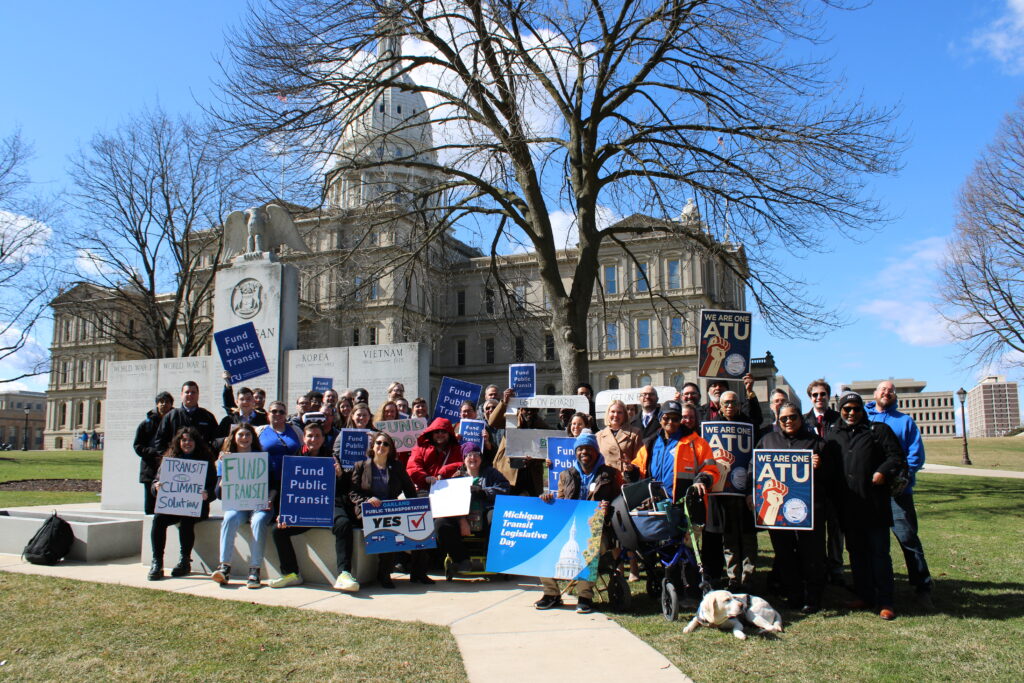 TRU, ATU, and MPTA members at Lansing advocating for transit in 2026