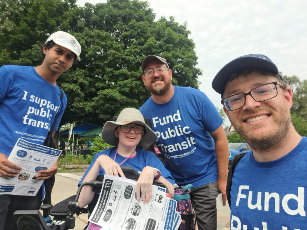 TRU members canvassing for Wayne countywide transit in Livonia