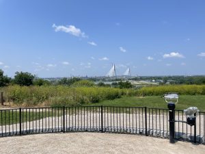 The Gordie Howe Bridge viewed from Windsor.