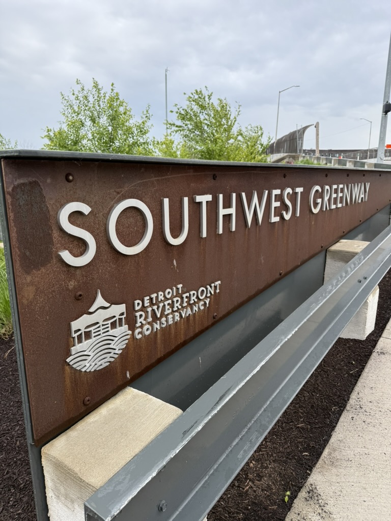 The Southwest Greenway entrance sign