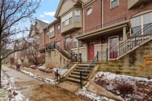 Townhomes in Detroit during the Winter