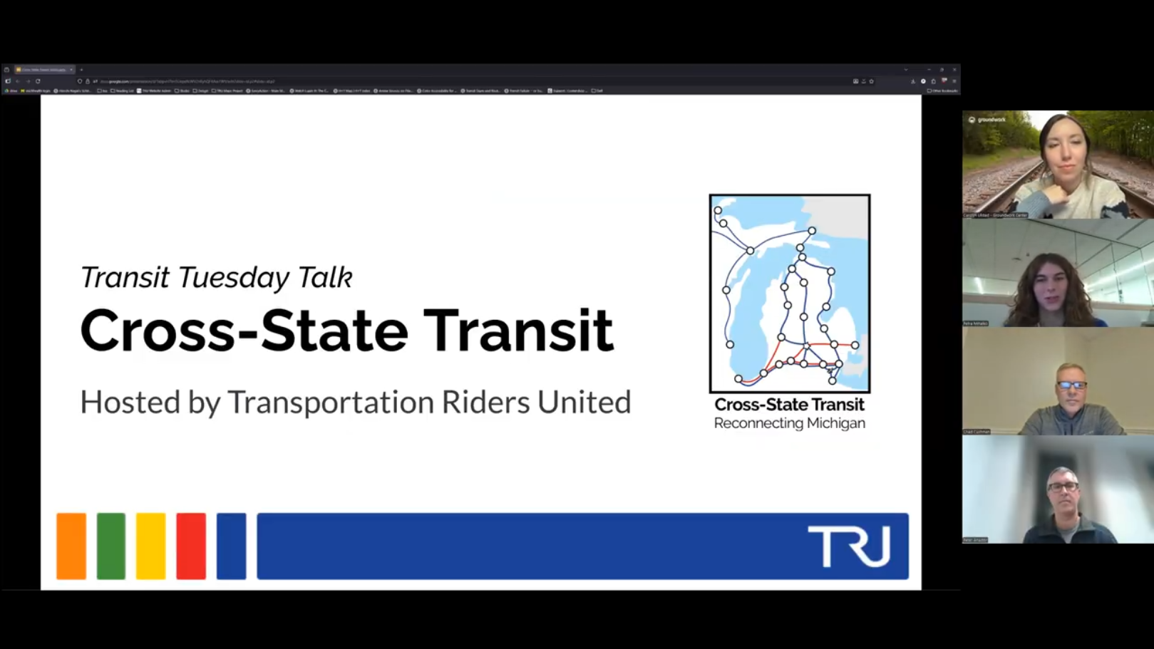 Screen cap of TRU's Cross-State Transit Tuesday Talk
