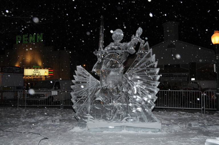 Ice sculpture at the Plymouth Ice Festival