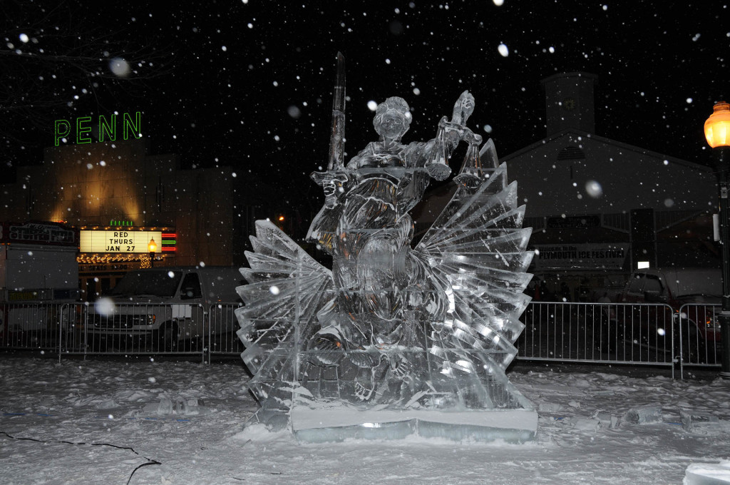 Ice sculpture at the Plymouth Ice Festival