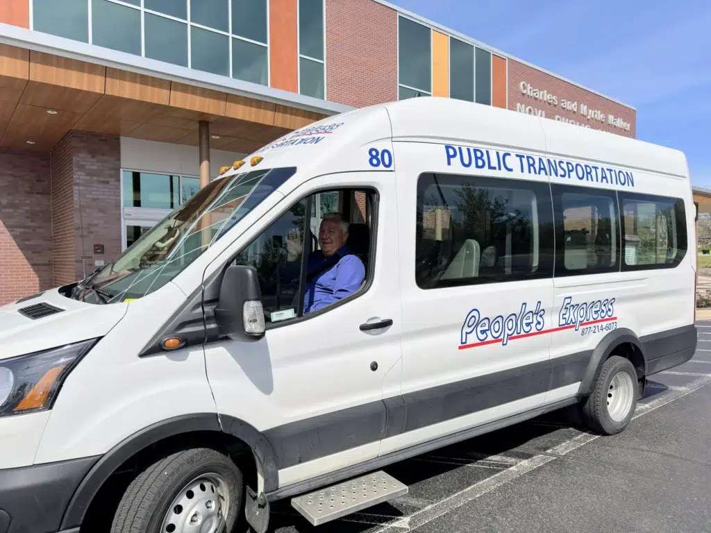Photo of People's Express para transit.
Join us Tuesday February 24 on Zoom to hear about rural public transit from WAVE, WOTA and People's Express.